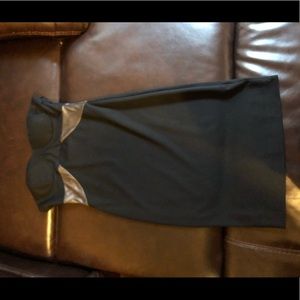 Black strapless mesh mini dress